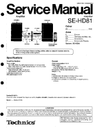 Technics - SEHD-81 - Service manual 